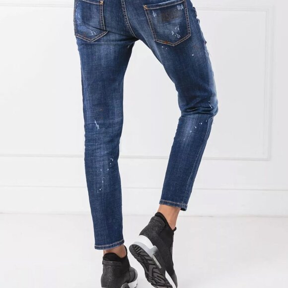 NWT Auth Dsquared2 COOL GIRL Blue Slim Fit Ripped Jeans ITALY Sz 38 - Picture 7 of 11